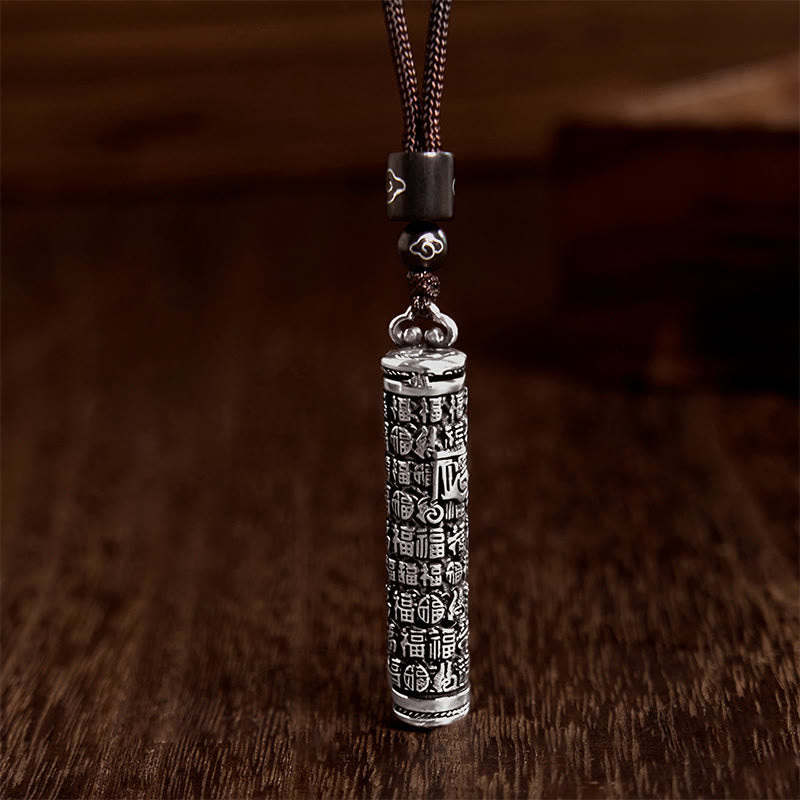 Buddha Stones Copper Fu Character Dragon Pattern Balance Pendant Necklace - Fu Character - image 5