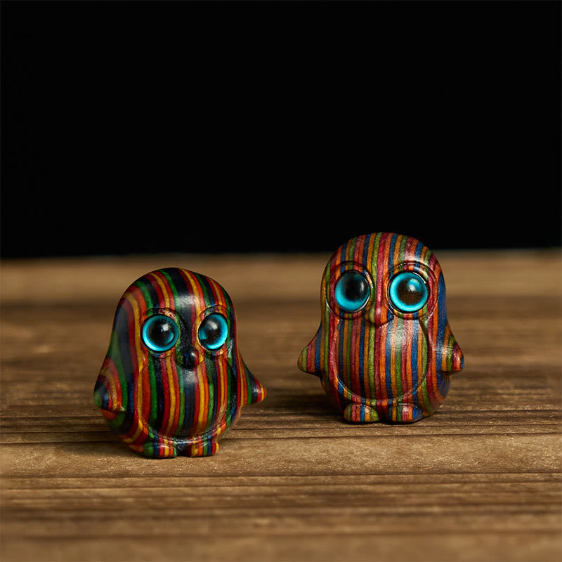 Buddha Stones "Sending Cheer and Harmony" 2Pcs Mini Penguin Decoration Includes Gift Message Card - image 1