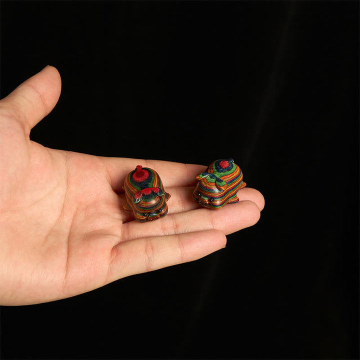Buddha Stones 2Pcs Mini Rainbow Eucalyptus Pig Carved Positive Decoration - image 3