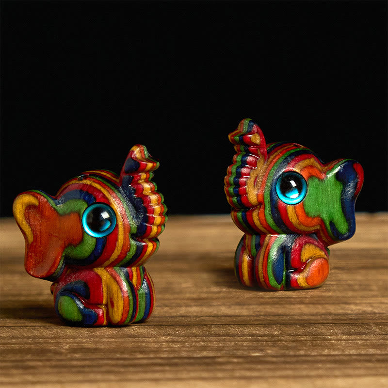 Buddha Stones "Hoping for Strength and Good Fortune" 2Pcs Mini Elephant Includes Gift Message Card - image 3