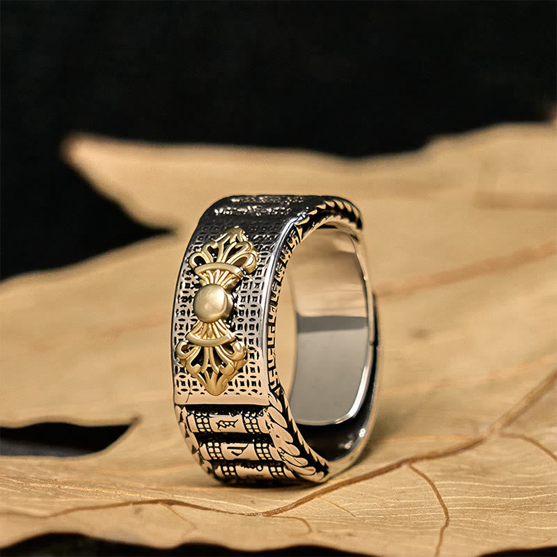 Buddha Stones Vintage Prayer Wheel Om Mani Padme Hum Copper Adjustable Wealth Ring - Copper(Wealth♥Luck) - image 0