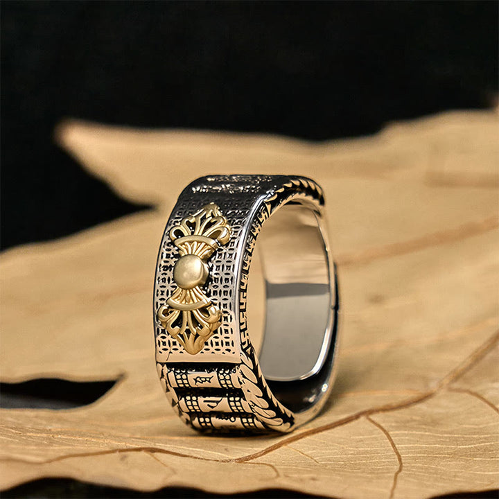 Buddha Stones Vintage Prayer Wheel Om Mani Padme Hum Copper Adjustable Wealth Ring - Copper(Wealth♥Luck) - image 0