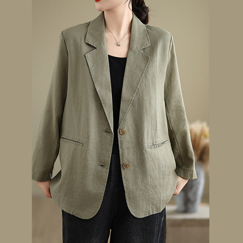 Buddha Stones Spring Solid Color Long Sleeve Women's Jacket With Pockets - image 24