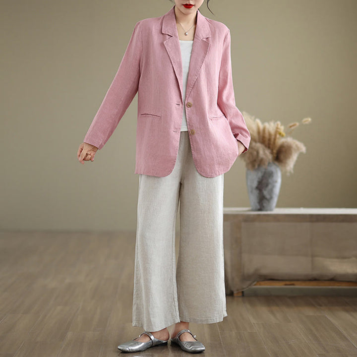Buddha Stones Spring Solid Color Long Sleeve Women's Jacket With Pockets - image 21