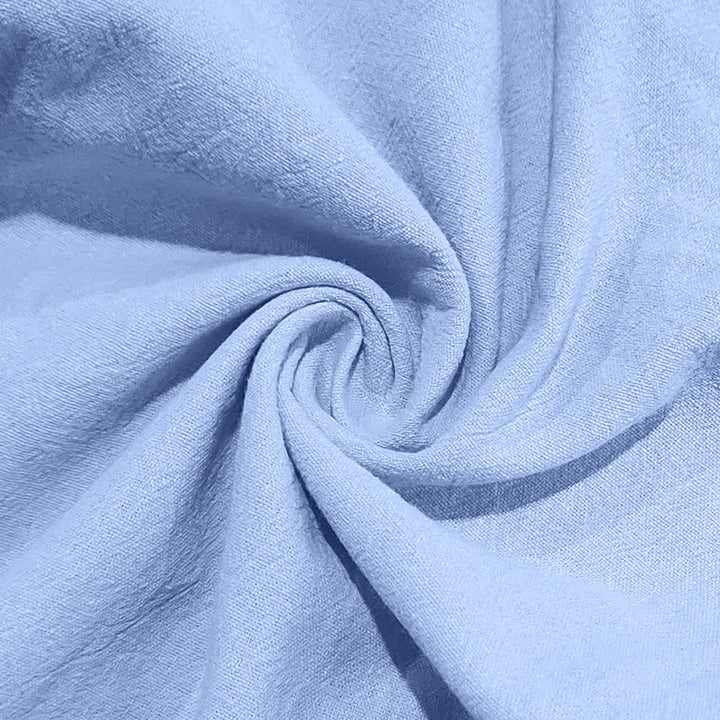 Buddha Stones Solid Color Buttons Drawstring Men's Cotton Pants With Pockets - image 29