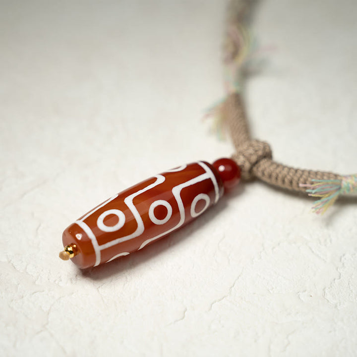 Buddha Stones Natural Red Agate Nine-eye Dzi Bead Power Rope Bracelet - image 3