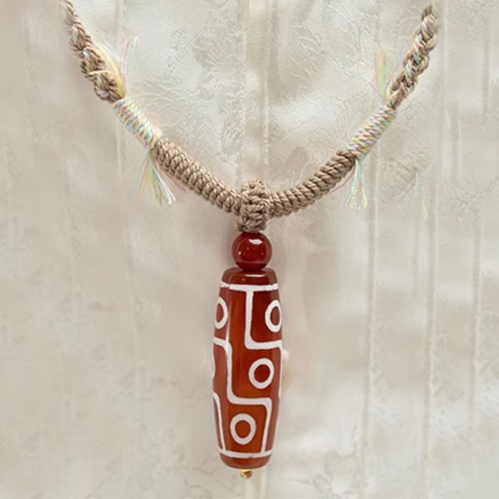 Buddha Stones Natural Red Agate Nine-eye Dzi Bead Power Rope Bracelet - image 2