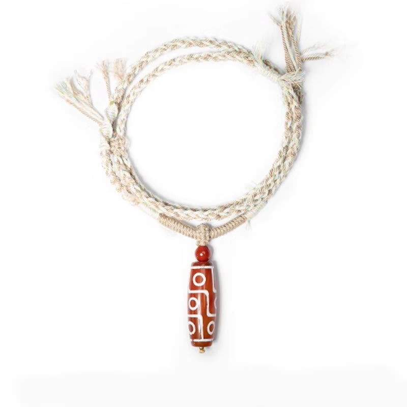 Buddha Stones Natural Red Agate Nine-eye Dzi Bead Power Rope Bracelet - image 9