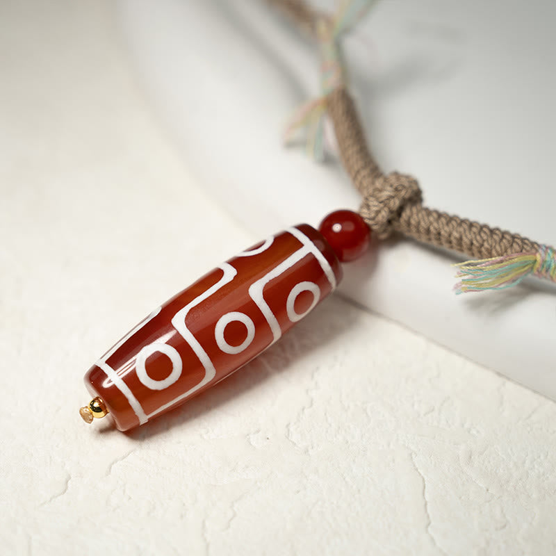 Buddha Stones Natural Red Agate Nine-eye Dzi Bead Power Rope Bracelet - image 8