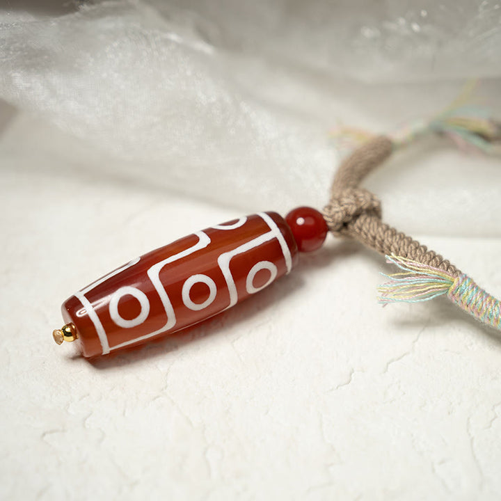 Buddha Stones Natural Red Agate Nine-eye Dzi Bead Power Rope Bracelet - image 4