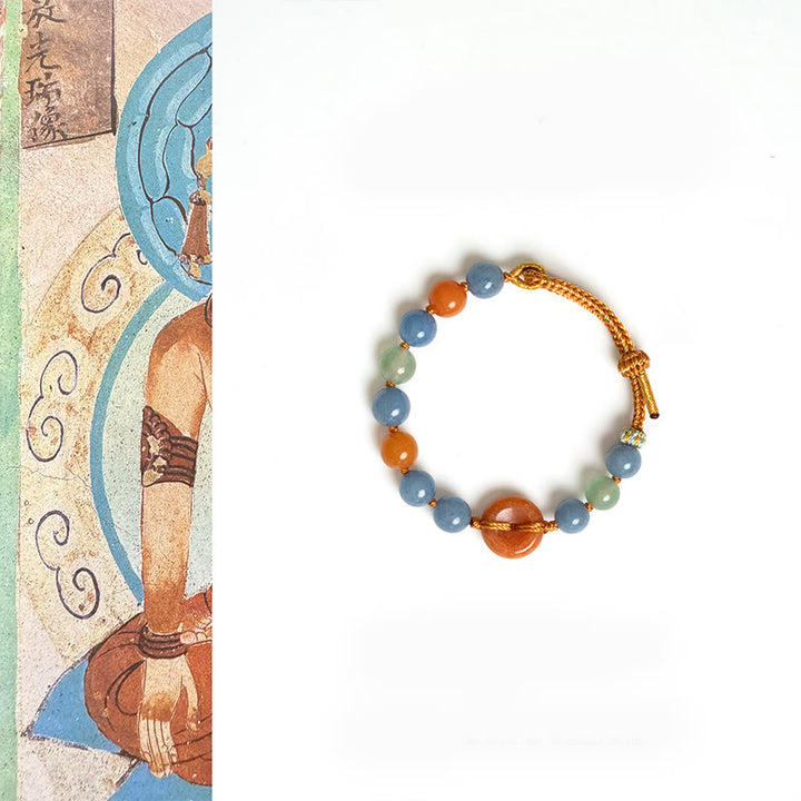 Buddha Stones Colored Aventurine Peace Buckle Cure Bracelet - Aventurine Peace Buckle (Wrist Circumference:15-22cm) - image 0