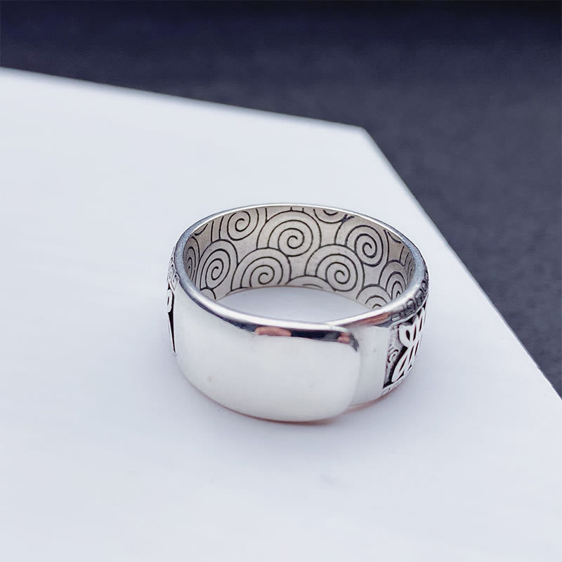 Buddha Stones Om Mani Padme Hum Copper Adjustable Wealth Ring - image 9