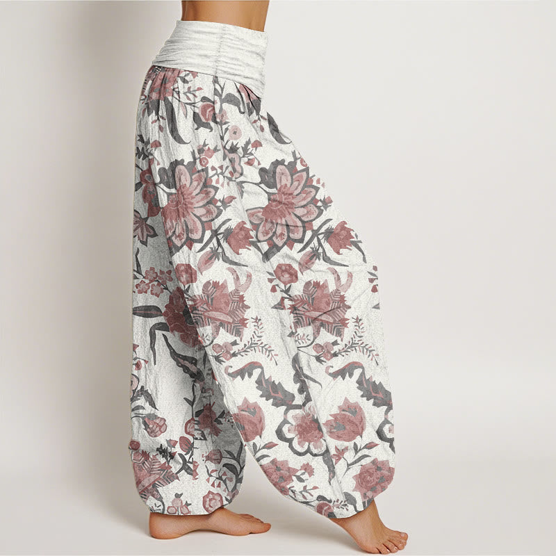 Buddha Stones Pure Cotton Sunflower Pattern Women's Elastic Waist Harem Pants - image 10