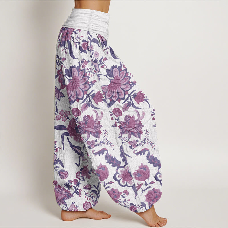 Buddha Stones Pure Cotton Sunflower Pattern Women's Elastic Waist Harem Pants - image 7