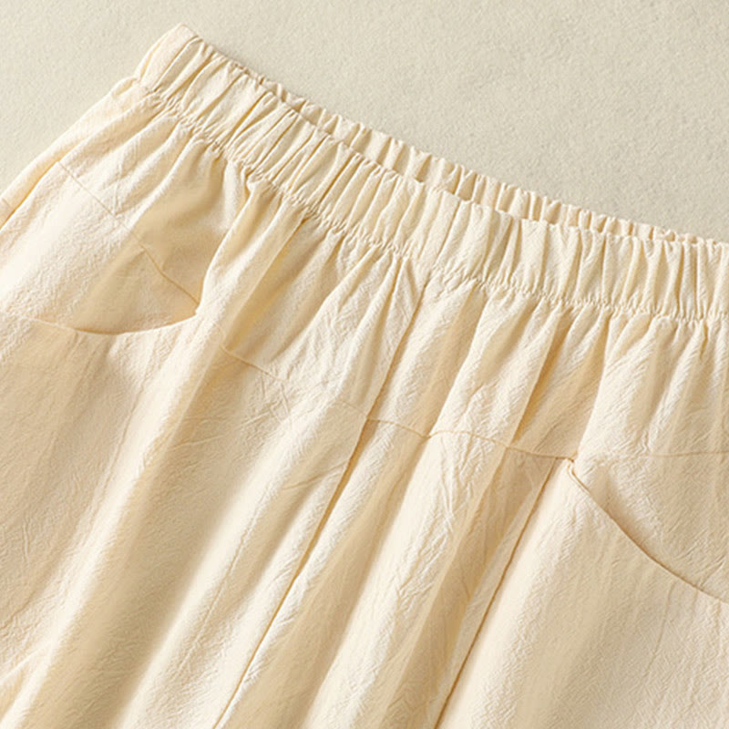 Buddha Stones 2pcs Plain Women's Short Sleeve Shirt Harem Pants Meditation Clothing Set - image 13