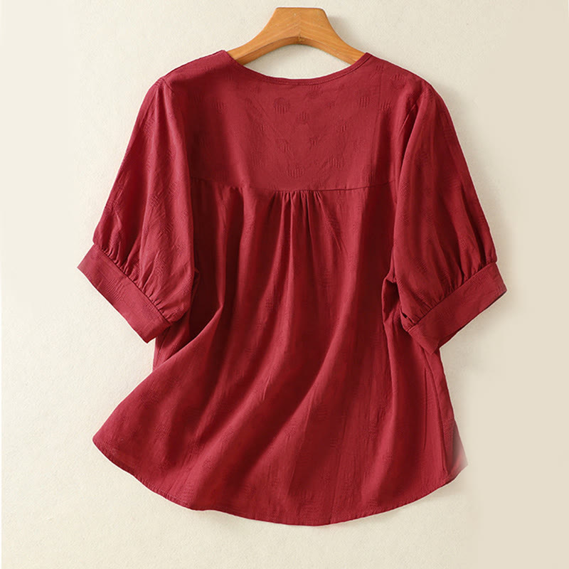 Buddha Stones 2pcs Plain Women's Short Sleeve Shirt Harem Pants Meditation Clothing Set - image 25