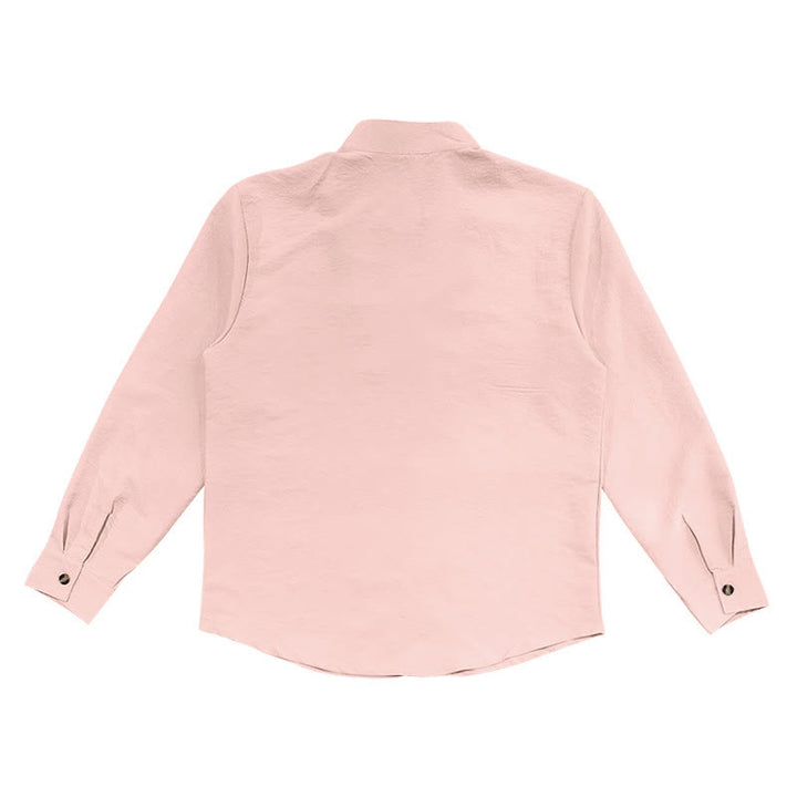 Buddha Stones Solid Color Buttons Fall Long Sleeve Men's Shirt - image 15