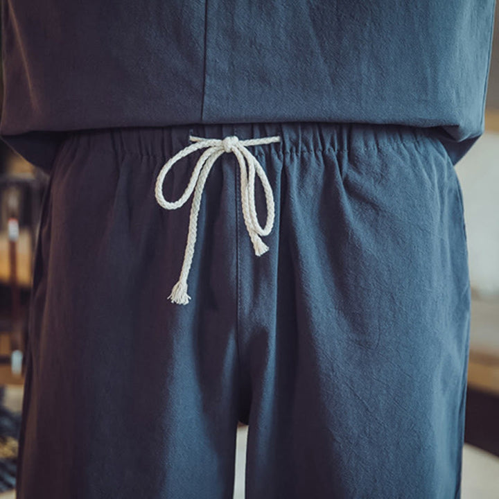 Buddha Stones 2Pcs Shirt Ankle-Length Pants With Pockets Men's Meditation Cloth Set - image 46