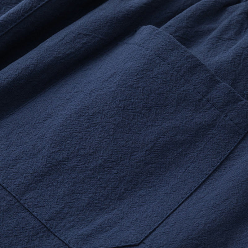 Buddha Stones 2Pcs Chinese Characters Crane Cotton Shirt Pants With Pockets Men's Meditation Cloth Set - image 13