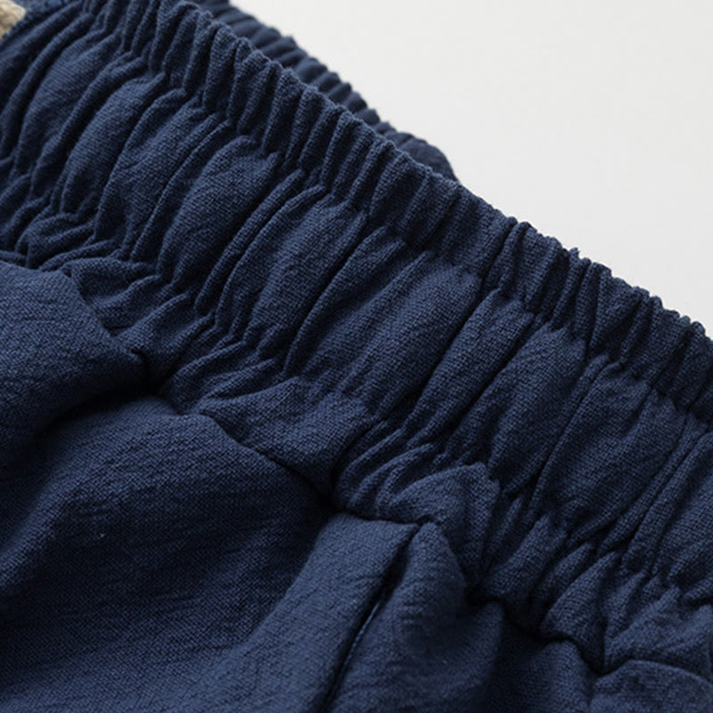 Buddha Stones 2Pcs Chinese Characters Crane Cotton Shirt Pants With Pockets Men's Meditation Cloth Set - image 10