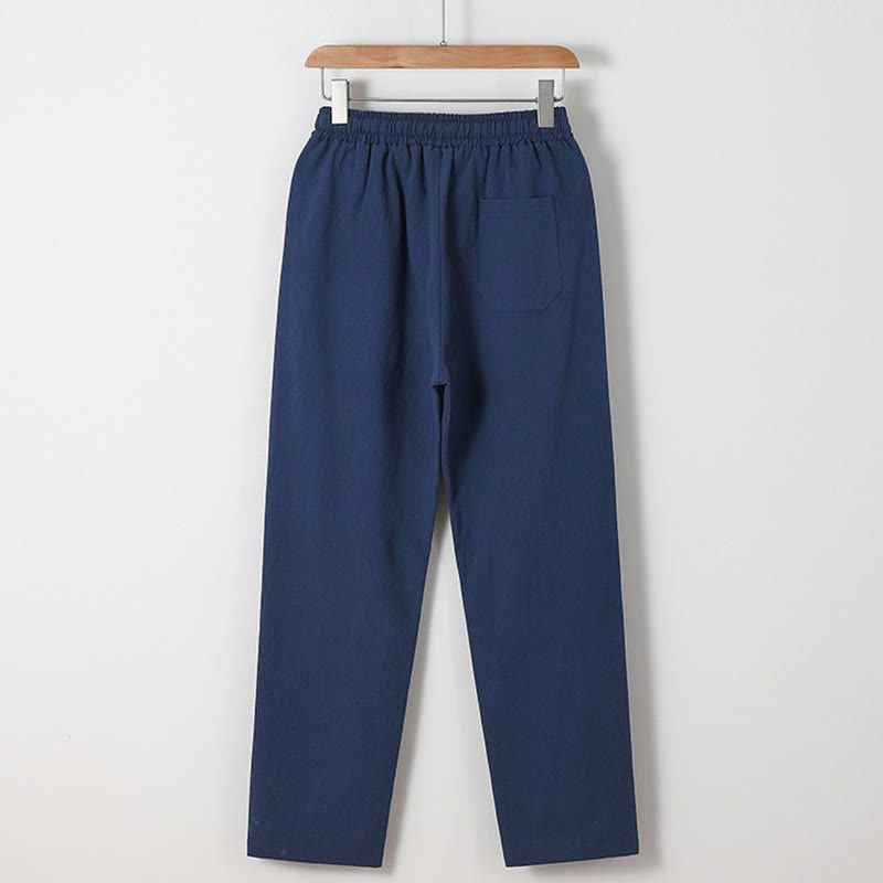 Buddha Stones 2Pcs Chinese Characters Crane Cotton Shirt Pants With Pockets Men's Meditation Cloth Set - image 7