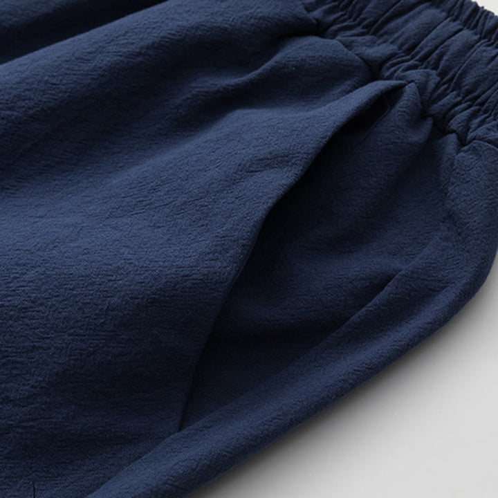 Buddha Stones 2Pcs Chinese Characters Crane Cotton Shirt Pants With Pockets Men's Meditation Cloth Set - image 9