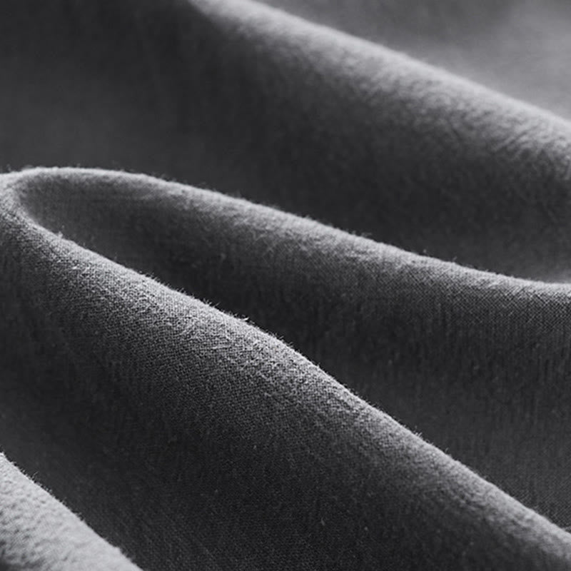 Buddha Stones 2Pcs V-Neck Cotton Half Sleeve Shirt Pants With Pockets Men's Meditation Cloth Set - image 15