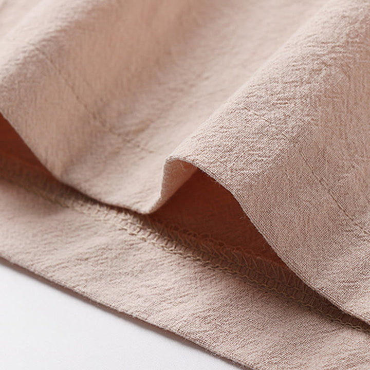 Buddha Stones Vintage Plain Chinese Frog-Button Cotton Long Sleeve Men's Shirt - image 9