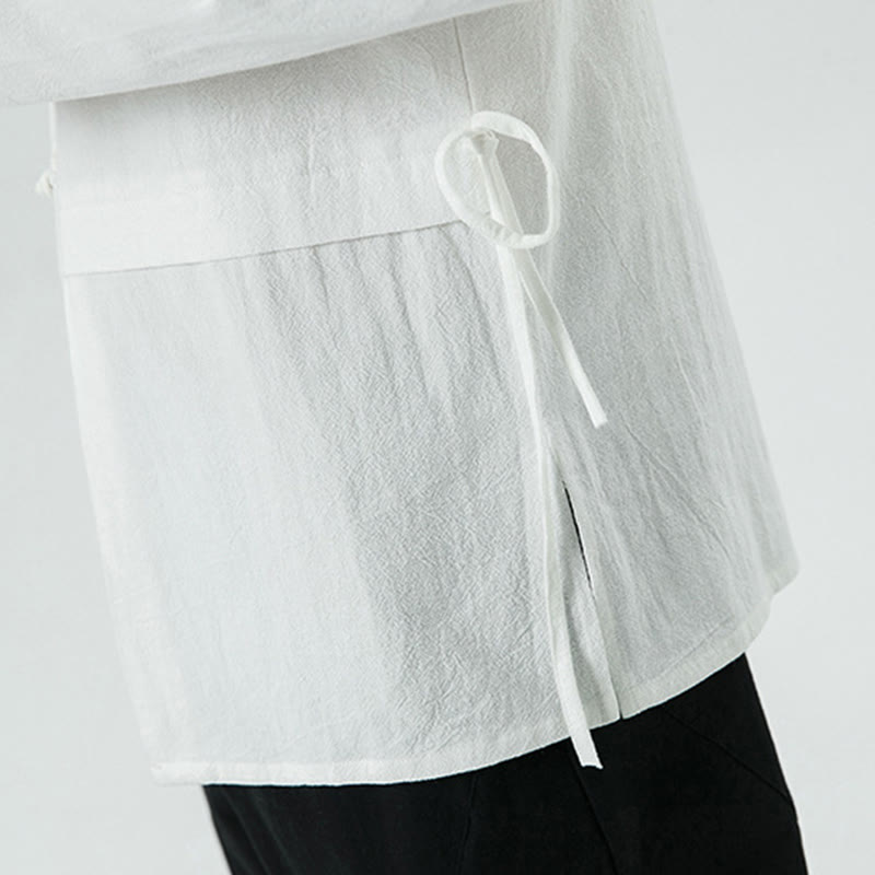 Buddha Stones Vintage Chinese Frog-Button Cotton Long Sleeve Men's Shirt - image 10