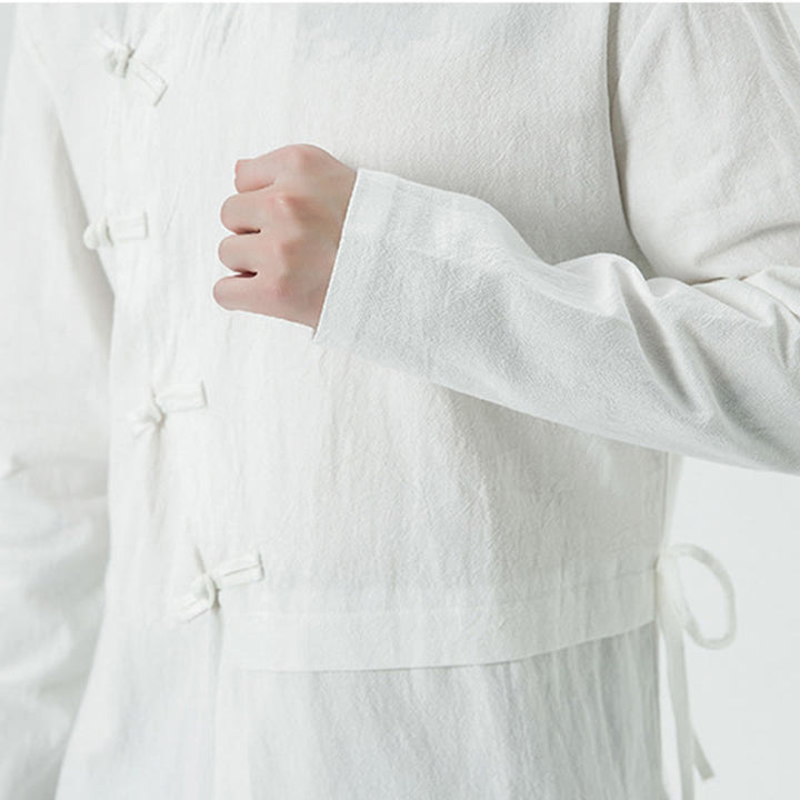 Buddha Stones Vintage Chinese Frog-Button Cotton Long Sleeve Men's Shirt - image 9