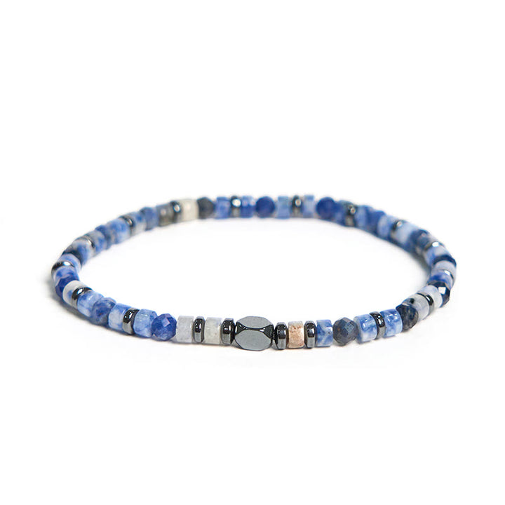 Buddha Stone Sodalite Hematite Blue Aventurine Intuition Bracelet - Sodalite(Wrist Circumference 15-17cm) - image 0