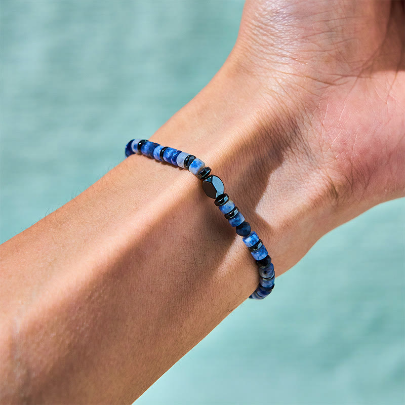 Buddha Stone Sodalite Hematite Blue Aventurine Intuition Bracelet - image 2