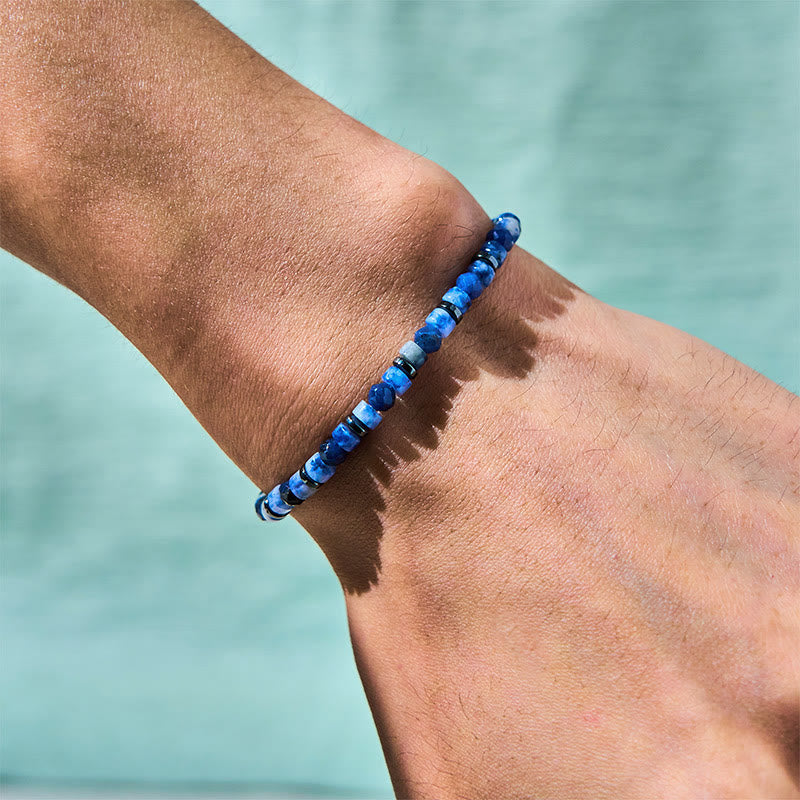 Buddha Stone Sodalite Hematite Blue Aventurine Intuition Bracelet - image 3