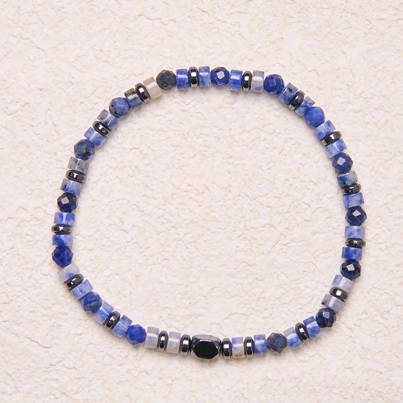 Buddha Stone Sodalite Hematite Blue Aventurine Intuition Bracelet - image 1