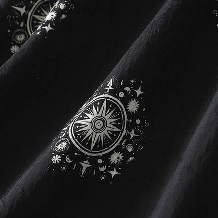 Buddha Stones Bohemian Printing Celestial Pattern Women's Wide Leg Cotton Pants With Pockets - image 2