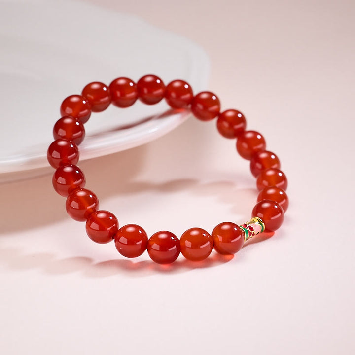 Buddha Stones Natural Red Agate Lucky Koi Fish Confidence Bracelet - image 6
