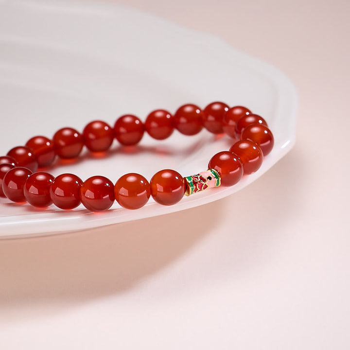 Buddha Stones Natural Red Agate Lucky Koi Fish Confidence Bracelet - image 5