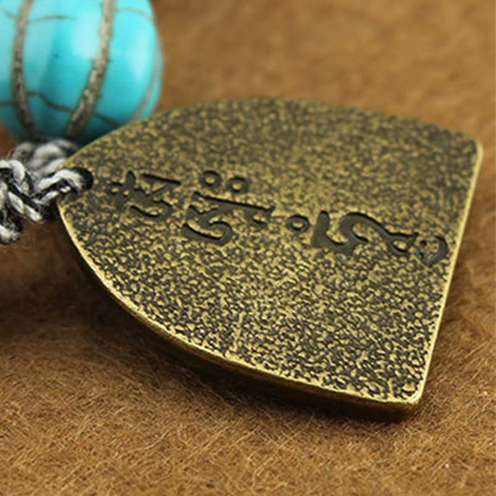 Buddha Stones Tibetan Buddha's Eye Turquoise Lotus Zakiram Protection Rope Bracelet - image 11