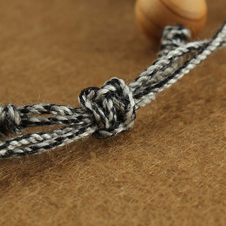 Buddha Stones Tibetan Buddha's Eye Turquoise Lotus Zakiram Protection Rope Bracelet - image 13