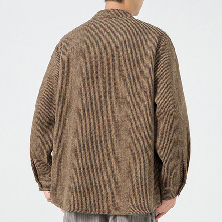 Buddha Stones Long Sleeve Frog-button Design Men's Cotton Jacket Shirt With Pockets - image 25