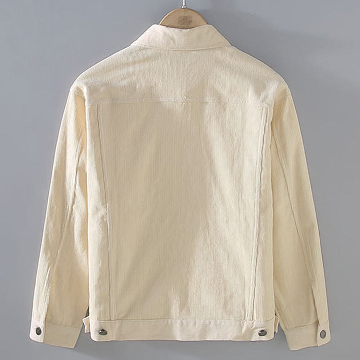 Buddha Stones Plain Long Sleeve Button Design Men's Cotton Jacket Shirt With Pockets - image 1