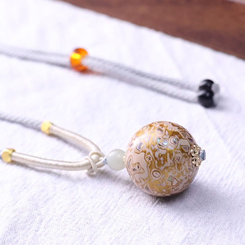 Buddha Stones Ebony Wood Colorful Lacquer Craft Bead Calm Necklace Pendant - image 11