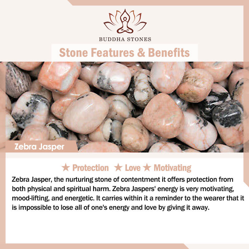 Buddha Stones Turtle Design Zebra Jasper Protection Bracelet - image 8