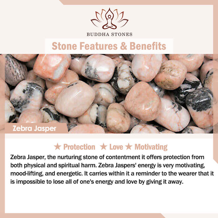 Buddha Stones Turtle Design Zebra Jasper Protection Bracelet - image 8