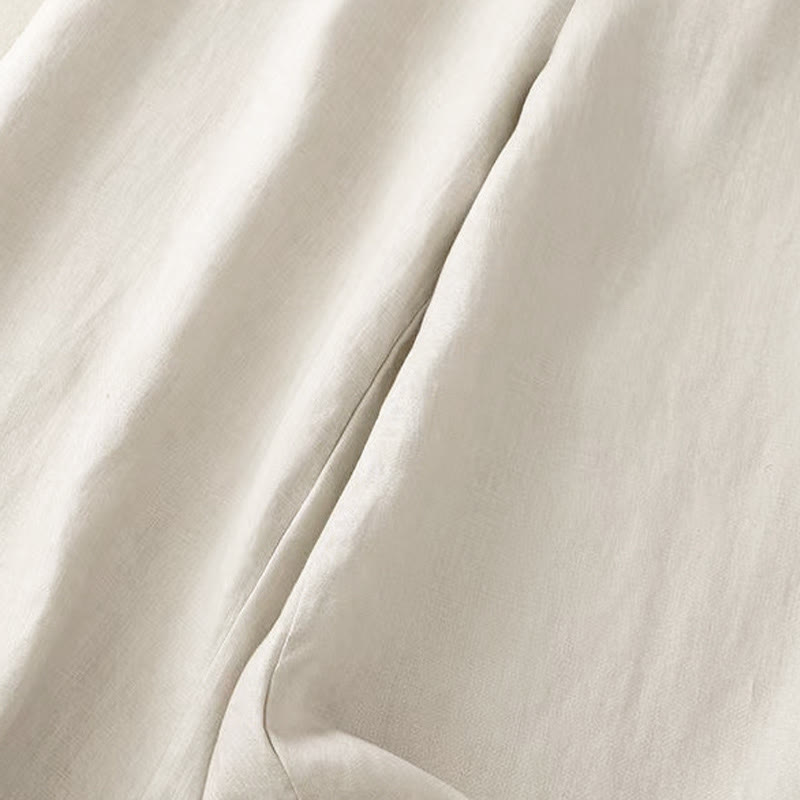 Buddha Stones Casual Solid Color One Button Women's Capri Wide Leg Pants With Pockets - image 17