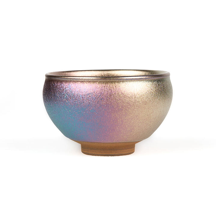 Buddha Stones Handmade Chinese Jianzhan Golden Lotus Flower Ceramic Teacup Kung Fu Tea Cup 150ml - image 8