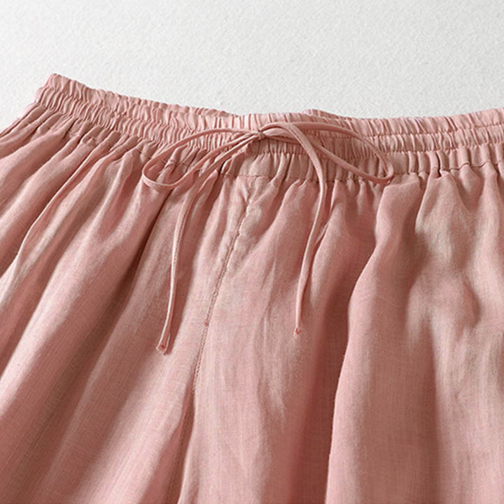 Buddha Stones Solid Color Lace-up Women's Wide Leg Pants - image 25