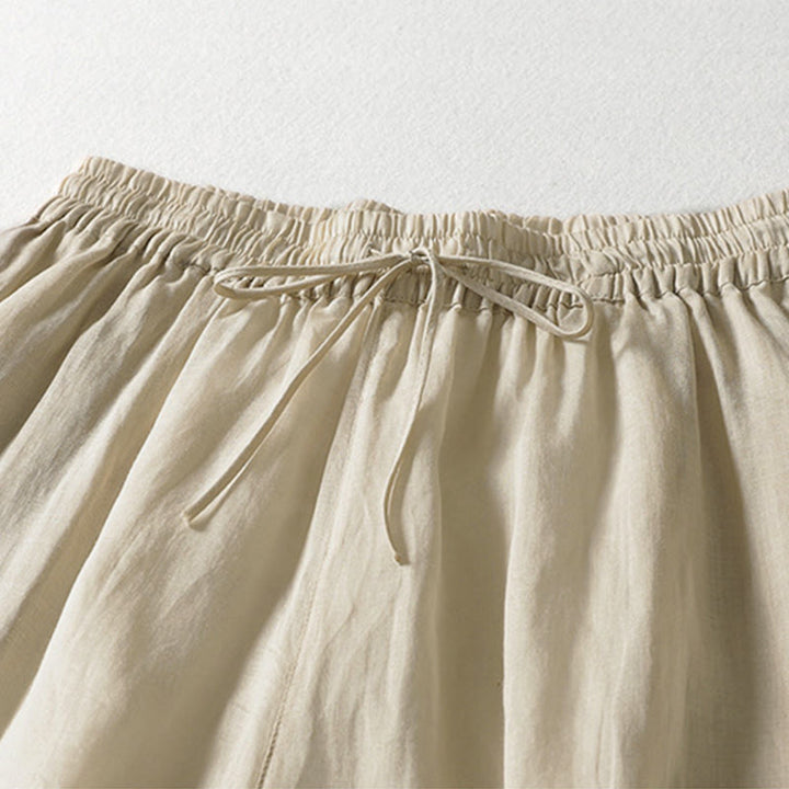 Buddha Stones Solid Color Lace-up Women's Wide Leg Pants - image 4