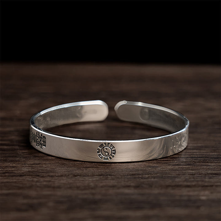 Buddha Stones Bagua mantra Symbol Copper Plated Silver Wealth Bracelet Bangle - Copper(Wrist Circumference: 16-22cm) - image 0
