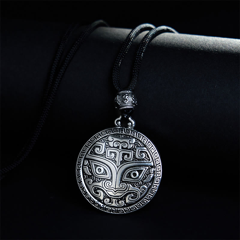 Buddha Stones Taotie Om Mani Padme Hum Copper Plated Silver Wealth Necklace Pendant - Copper(Wealth ♥ Luck) - image 0